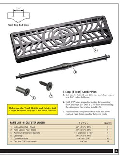 4
  
 
T x W x L 
Quantity
 1 Left Ladder Rail - Wood 
3/4" x 31⁄2" x 955⁄8" 
1
 2 Right Ladder Rail - Wood 
3/4" x 31⁄2" x 9