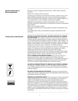 Derechos reservados  Simplex Time Recorder Co., 2000. Todos los derechos 
reservados.  
Impreso en los Estados Unidos de