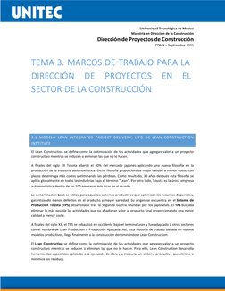 Universidad Tecnológica de México 
Maestría en Dirección de la Construcción 
Dirección de Proyectos de Construcción 
CDMX – S