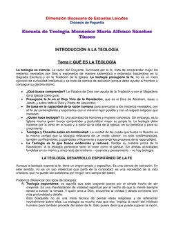 Dimensión diocesana de Escuelas Laicales 
Diócesis de Papantla 
 
Escuela de Teología Monseñor María Alfonso Sánchez 
Tinoco