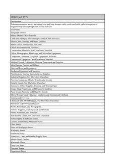 MCC Codes Quick Reference Guide | PDF