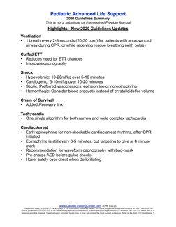 BLS PALS 2020 Summary | PDF | Wellness | Science & Mathematics