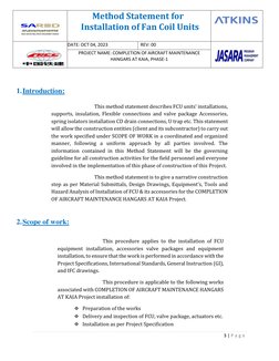 FCU Installation Method Statement Guide | PDF