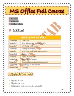MS Word Training Modules Overview | PDF