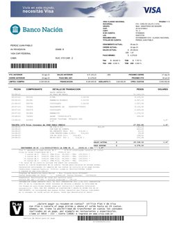 VISA CLASSIC NACIONAL
PAGINA 1 / 3
SUCURSAL:
010 - CARLOS CALVO (1-010)
GRUPO:
9644 - MINISTERIO DE DESARR
CUIT:
20-3215195