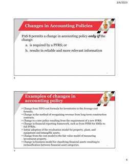 PAS 8: Accounting Policies and Estimates | PDF | Accounting | Financial ...
