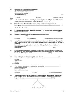 41
Assuming the first two sentences are true:
The majority of traders are progressive
Most of the traders are Hebrew
Some tra