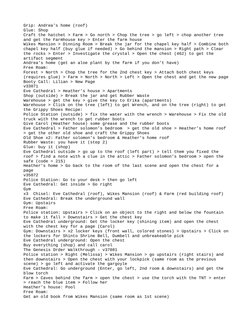Grip: Andrea’s home (roof)
Glue: Shop
Craft the hatchet > Farm > Go north > Chop the tree > go left > chop another tree 
and