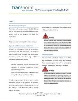 Ts4200 Module TS4200-150 Conveyor Manual | PDF | Belt (Mechanical) | Bearing (Mechanical)