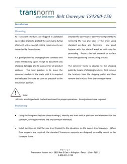 Ts4200 Module TS4200-150 Conveyor Manual | PDF | Belt (Mechanical) | Bearing (Mechanical)