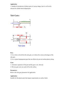Application: 
1. Suitable for production of plastic parts of various shapes, but it is will not be
selected for slender barre