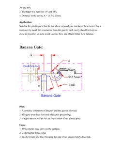 30°and 60°; 
3. The taper b is between 15° and 25°; 
4. Distance to the cavity A = (1.5~3.0)mm.
Application: 
Suitable for pl