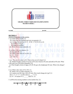 Grade 3 Maths Exam Paper 2023 | PDF