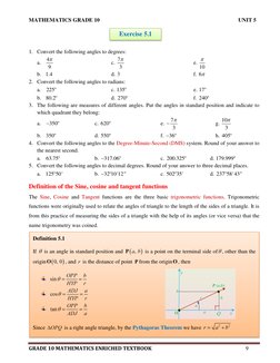 Grade 10 Mathematics Unit 5: Trigonometry | PDF | Trigonometric ...