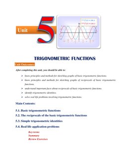 Grade 10 Mathematics Unit 5: Trigonometry | PDF | Trigonometric ...