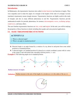 Grade 10 Mathematics Unit 5: Trigonometry | PDF | Trigonometric ...