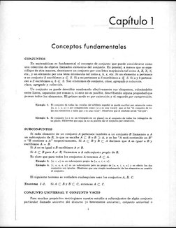 Capítulo
1
Conceptos fundamentales
CONJUNTOS
En matemáticas es fundamental
el concepto de conjunto que puede considerarse com