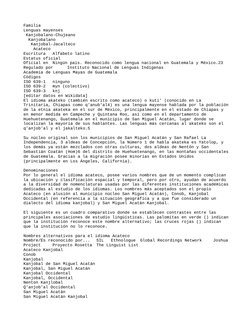 Idioma Akateko: Características y Ubicación | PDF | Lingüística | Fonética