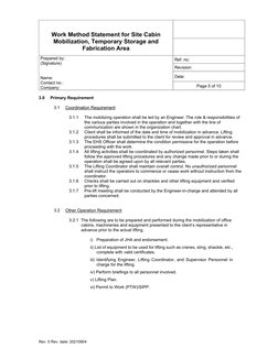 Mobilization Method Statement Site Cabin Mobilization and Storage Plan | PDF | Housekeeping | Crane ...
