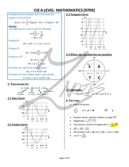 A Level Pure Mathematics Notes 9709 | PDF