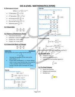 A Level Pure Mathematics Notes 9709 | PDF