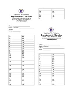 Answer Sheet g5 | PDF