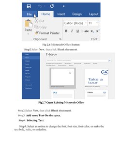 Fig 2.6 Microsoft Office Button
         Step2.Select New, then click Blank document.
Fig2.7 Open Existing Microsoft Office
S