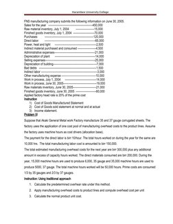 Harambee University College
FNS manufacturing company submits the following information on June 30, 2005.
Sales for the year