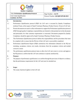LAF Performance Qualification Protocol | PDF