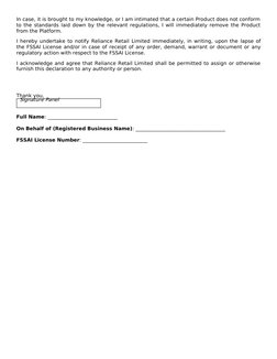 Fooddeclarationtemplate PDF 424175dbda | PDF | Food Safety