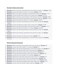 Number System Conversion Exercises | PDF | Decimal | Computer Architecture