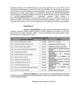 Educativas Públicas, D.S. Nº004-2019-JUS; Texto Único Ordenado de la Ley 27444, Ley del
Procedimiento Administrativo General;
