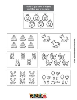 www.materialparamaestros.com
Tacha el que tiene la misma
cantidad que el ejemplo.
