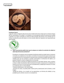 Cuestiones Parte 2 
Luego de realizar el diagrama del proceso para la elaboración de las arepas para La empresa Arepas