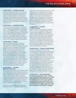 THE ROLEPLAYING GAME
3
¬INTRODUCTION
CHAPTER 3 — HOMEWORLDS 
Spanning a multitude of systems and worlds, the 
Tohaa have been