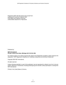 ii 
Prepared by NSF staff with advice and counsel from: 
Labeling and Consumer Protection Staff  
Food Safety and Inspection