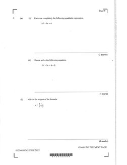 Maths Csec P2 May-June 2022 | PDF