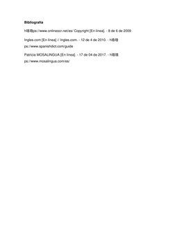 Bibliografía 
h琀琀ps://www.onlineocr.net/es/ Copyright [En línea]. - 8 de 6 de 2009 
Ingles.com [En línea] // Ingles.com. - 12