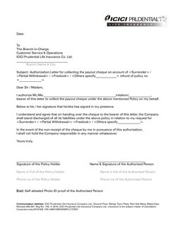 Authorization Letter for Cheque Collection | PDF