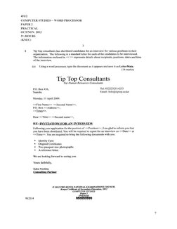 KCSE Word Processor Practical Exam Guide | PDF | Software | Application ...