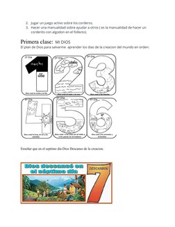 2. Jugar un juego activo sobre los corderos.
3. Hacer una manualidad sobre ayudar a otros ( es la manualidad de hacer un 
cor