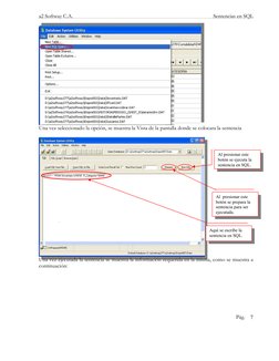a2 Softway C.A. 
 
Sentencias en SQL 
Pág. 7 
 
Una vez seleccionado la opción, se muestra la Vista de la pantalla donde se c