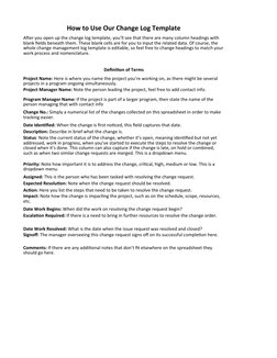 Change Log Template Guide | PDF | Computing | Information Technology
