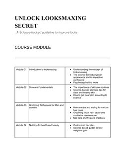 Looksmaxing: A Comprehensive Guide | PDF | Physical Attractiveness