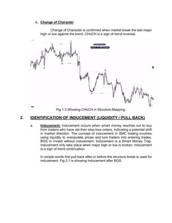 c. Change of Character 
 
 
Change of Character is confirmed when market break the last major 
high or low against the trend.