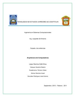 TECNOLOGICO DE ESTUDIOS SUPERIORES DE JOCOTITLAN 
 
 
Ingeniería en Sistemas Computacionales 
 
Ing. Leopoldo Gil A