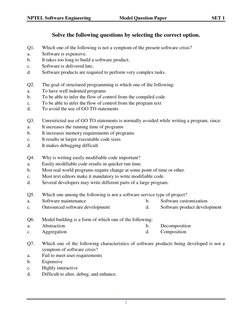NPTEL Software Engineering Model Paper | PDF | Class (Computer ...