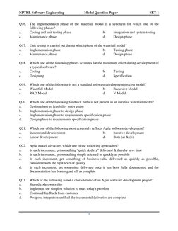 NPTEL Software Engineering Model Paper | PDF | Class (Computer ...