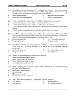 NPTEL Software Engineering Model Paper | PDF | Class (Computer ...