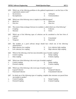 NPTEL Software Engineering Model Paper | PDF | Class (Computer ...
